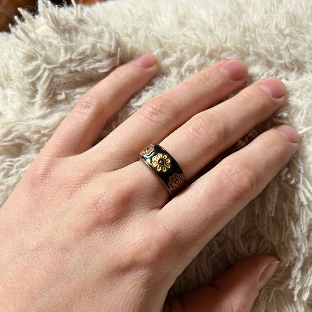 Vtg Copper Flower Ring